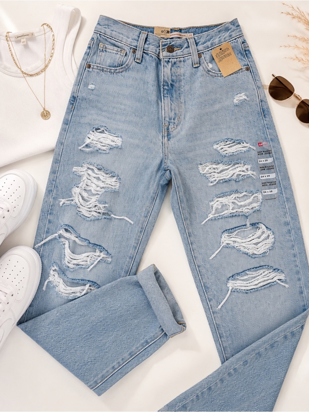 Levi's Light Blue Distressed High-Rise Jeans